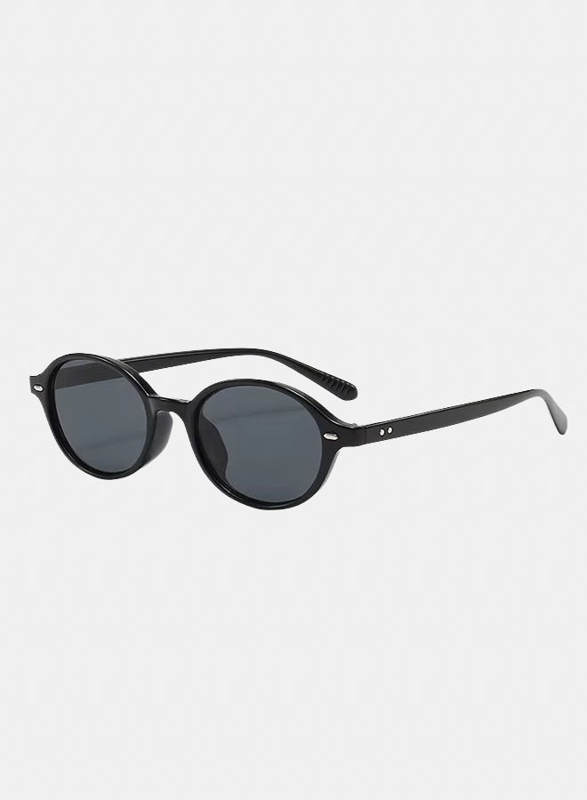 Solix Black Full Rim Oval Sunglasses